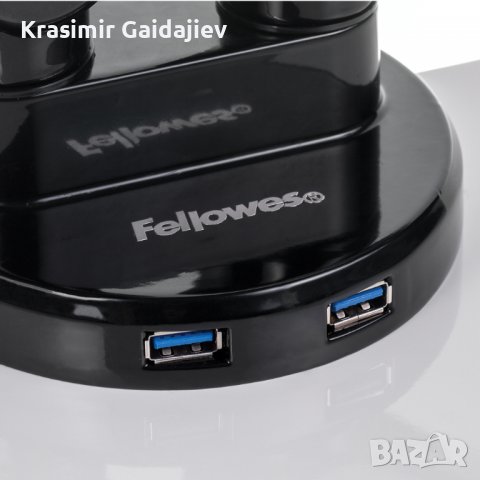 Fellowes 8042501 Platinum Series 33 1/2" x 6" x 24 1/2" Черно рамо за двоен монитор