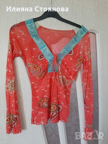 Красива цветна ефирна дамска блуза голямо деколте в Ризи в гр. Кърджали -  ID29850890 — Bazar.bg