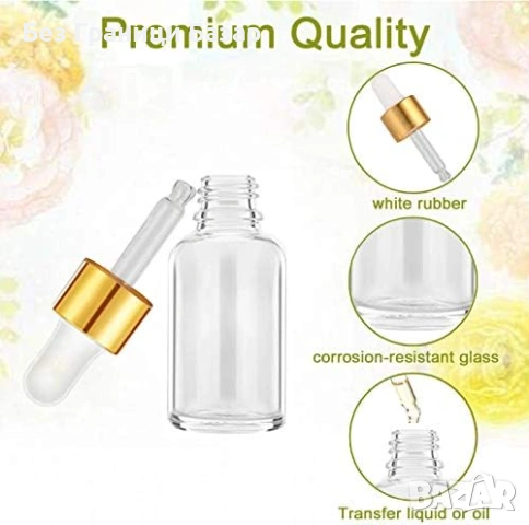 Нови Мини стъклени бутилки 5ml с пипета за етерични масла 10 броя капкомер, снимка 3 - Други стоки за дома - 53200291