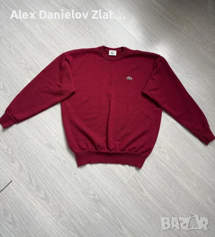 Оригинален Винтидж мъжки вълнен пуловер Lacoste – 100% чиста вълна