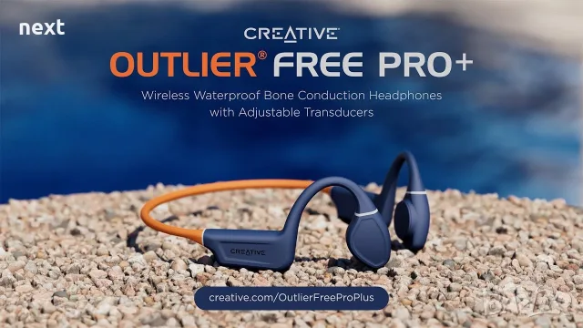 Безжични слушалки за плуване Creative Outlier Free Pro Plus с костна проводимост Orange + Гаранция