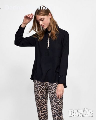Zara-Нова оригинална блуза с капси, снимка 7 - Ризи - 25195070