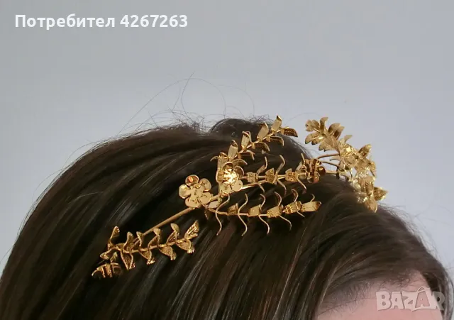 Традиционна немска сватбена тиара/корона от златна мирта