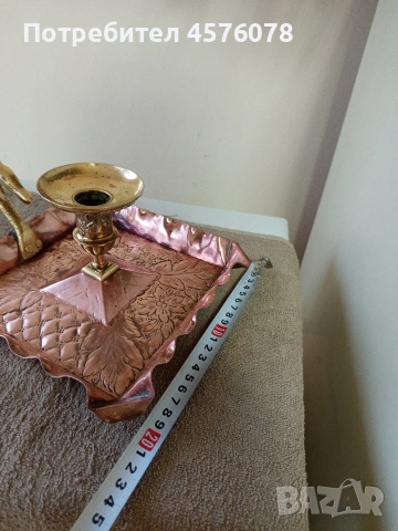 старинен свещник. съчетание бронз и мед, снимка 5 - Колекции - 54049197