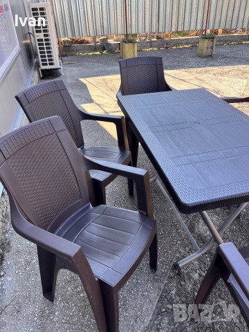 Градински комплект маса със столове 6бр ратан, снимка 6 - Градински мебели, декорация  - 44929171