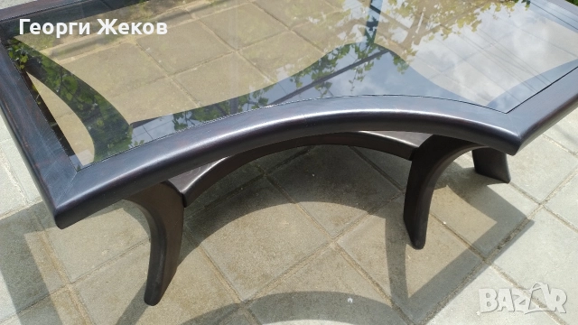 холна маса от масив и стъкло, снимка 3 - Маси - 52593212