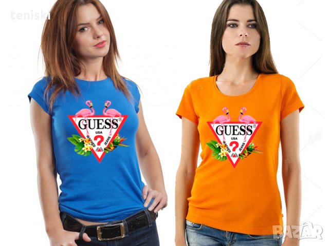  Дамски тениски GUESS принт Модели и цветове, снимка 8 - Тениски - 28120991