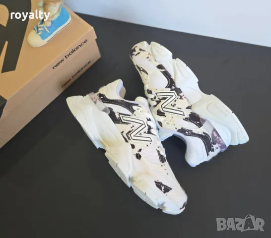 New Balance 9060 Черно-Бял Cow Print Нови Дамски Маратонки Ню Баланс с Кутия 