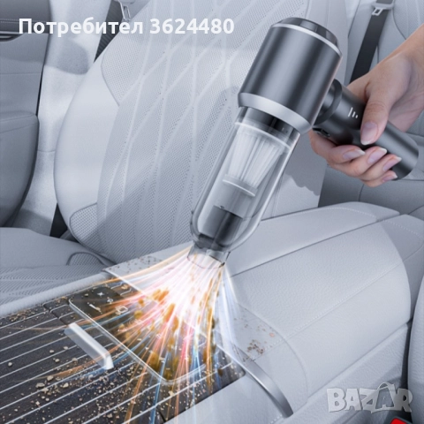 Безжична Ръчна Прахосмукачка за Кола Комплект с HEPA Филтър и Чантичка, снимка 2 - Прахосмукачки - 52418076