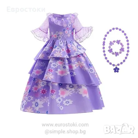 Детски костюм Aomig Принцеса Изабела, детска рокля на принцеса Изабела с бижута, за ръст 150 см