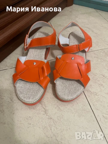 Дамски оранжеви сандали, снимка 1
