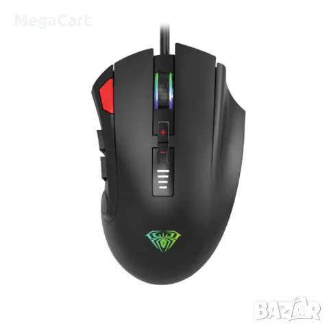 Геймърска мишка Aula H512, Оптична, 12D, RGB, Черен, снимка 1