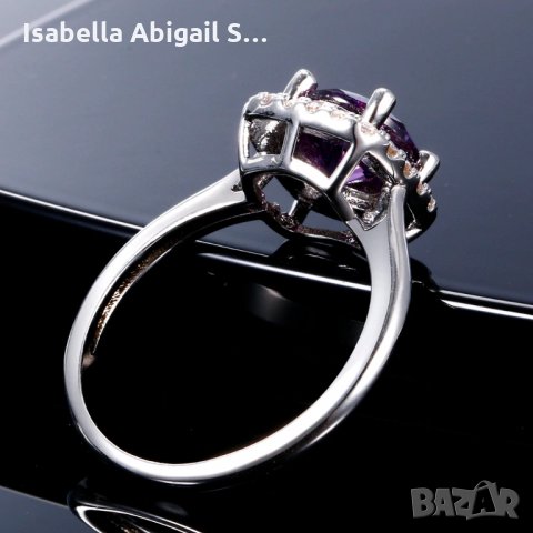 Сребърен пръстен с аметист, снимка 2 - Пръстени - 31957013