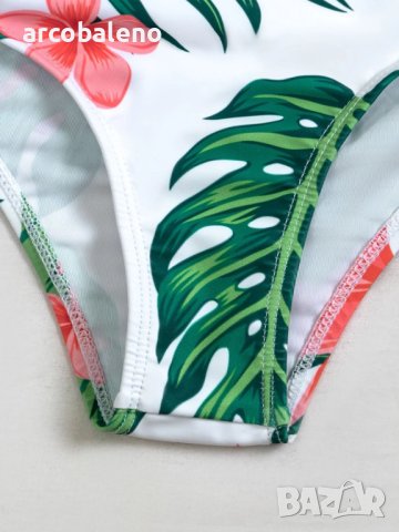 Дамски секси слинг бански от три части с мрежест принт и с висока талия, 11цвята, снимка 7 - Бански костюми - 40547286