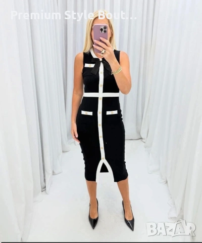 рокля с брошка, снимка 4 - Рокли - 54101911