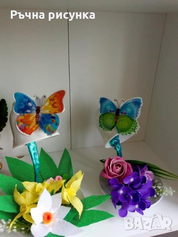 "Летяща чаша" със сапунени ароматни цветя  и мартенички 15лв, снимка 6 - Декорация за дома - 31601467
