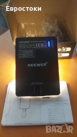 NEEWER NL-60AI LED видео лампа, светлина за селфи с предна и задна щипка за телефон, снимка 10 - Селфи стикове, аксесоари - 47903068
