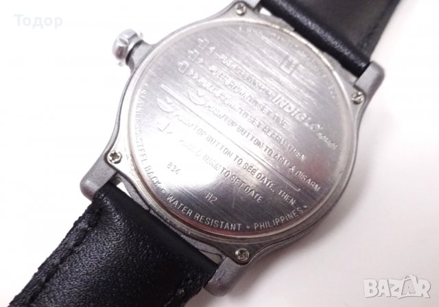 Мъжки кварцов часовник TIMEX Indiglo с аларма, дата и ден, снимка 6 - Мъжки - 39465353