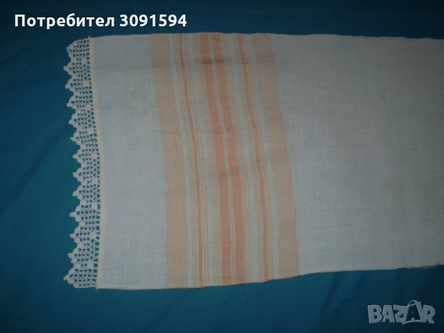 19 век  ръчно тъкана с плетена на една кука дантела кърпа, снимка 3 - Антикварни и старинни предмети - 34298745