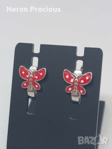 Сребърни детски обеци Пеперудки