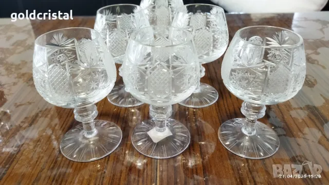 кристални чаши Ропотамо коняк, снимка 5 - Антикварни и старинни предмети - 50093921