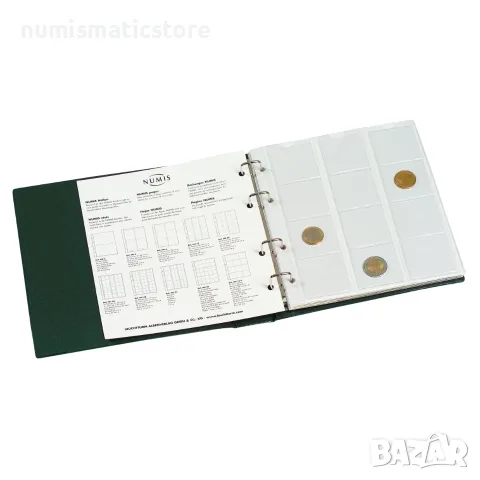 Leuchtturm NUMIS албум с 5 листа зелен цвят 