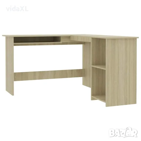 vidaXL Г-образно ъглово бюро дъб сонома 120x140x75 см инженерно дърво