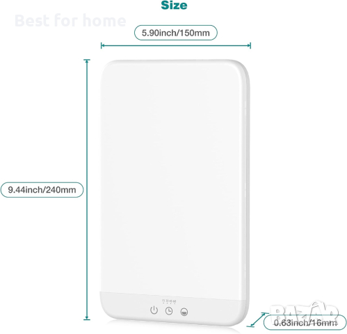 Терапевтична лампа Light Therapy Lamp, Ultra-Thin UV-Free 10000 Lux, снимка 7 - Други - 44921572