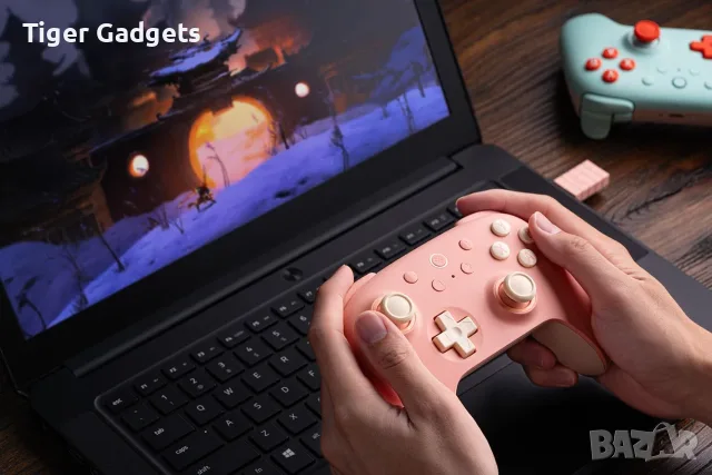 Безжичен контролер 8BitDo Ultimate 2C 2.4G Hall Effect, Peach за Windows и Android, снимка 8 - Джойстици и геймпадове - 55741523