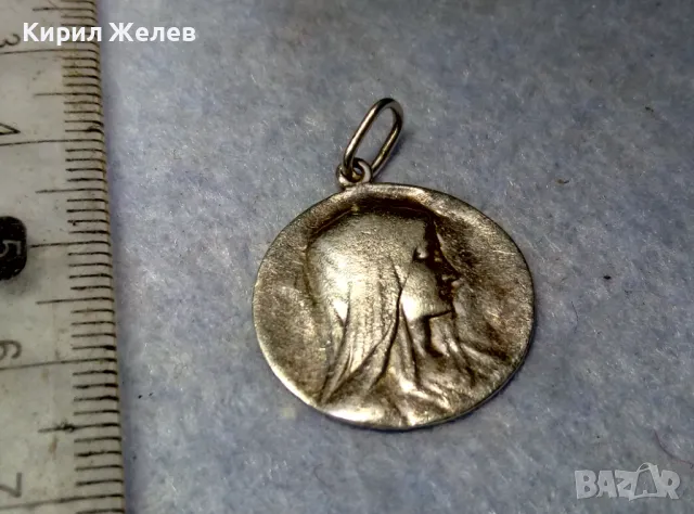 Старинна КАТОЛИЧЕСКА СРЕБЪРНА ИКОНКА МЕДАЛЬОН СРЕБРО ВИСОКА ПРОБА ХУДОЖЕСТВЕНА РЪЧНА ИЗРАБОТКА 44315, снимка 4 - Антикварни и старинни предмети - 50056887