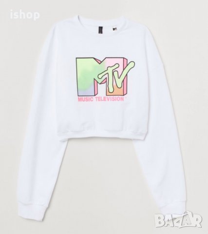  Къс Блуза MTV , снимка 2 - Блузи с дълъг ръкав и пуловери - 34033860
