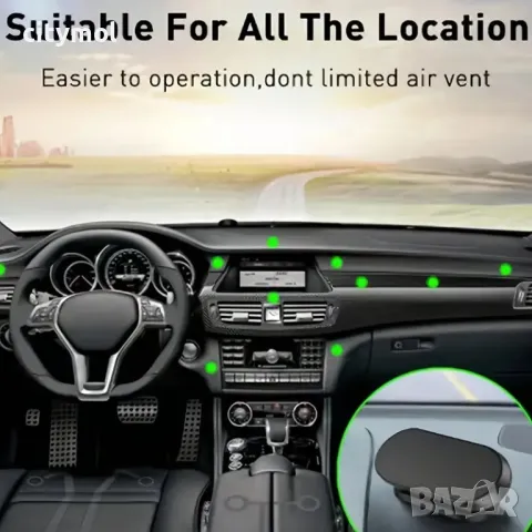 Самозалепваща се магнитна стойка за кола, елипса, въртяща се на 360 градуса, снимка 4 - Аксесоари и консумативи - 48299396