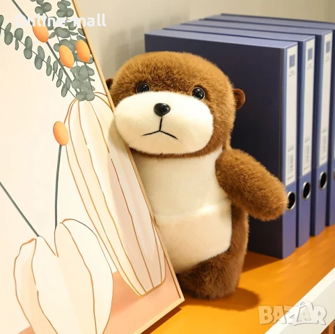 Плюшена играчка видра 30см – мека и пухкава с джобче, сладка играчка и подарък за дете, снимка 3 - Плюшени играчки - 50492407