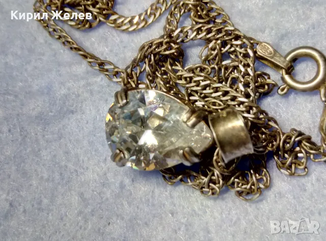 РАЗКОШЕН СРЕБЪРЕН МЕДАЛЬОН СРЕБРО 925 с БЛЕСТЯЩ ПЛАНИНСКИ КРИСТАЛ и СРЕБЪРНА 925 ВЕРИЖКА 29224, снимка 3 - Колиета, медальони, синджири - 50115979