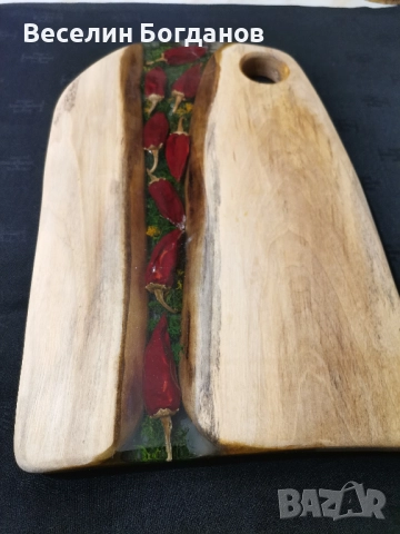 Дъска изработена от епоксидна смола и орех, снимка 6 - Други - 52809064