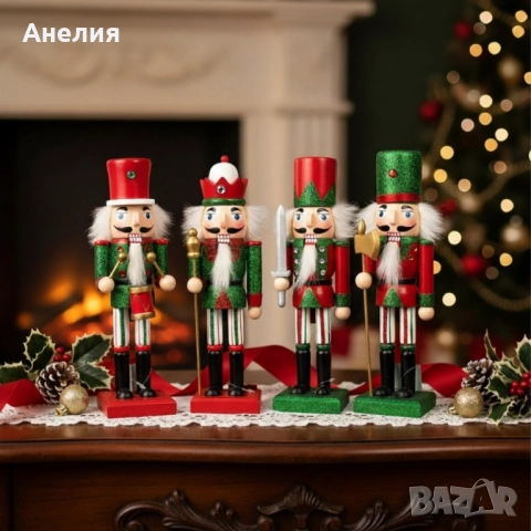 Коледна дървена фигурка Лешникотрошач, снимка 3 - Декорация за дома - 52479436