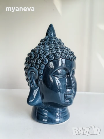Порцеланова глава на Буда в поза релакс и медитация. , снимка 3 - Статуетки - 50525673