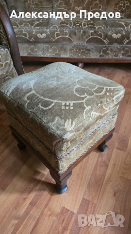 Старинен диван с фотьойли, снимка 5 - Антикварни и старинни предмети - 54271216