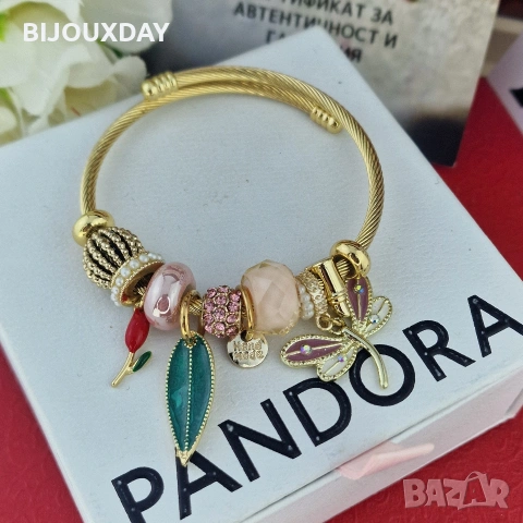 гривна с роза от медицинска стомана 18 карата златно покритие