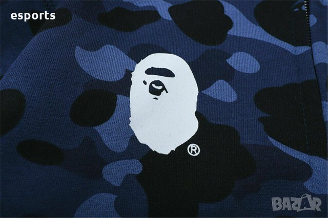 Суичър (блуза с качулка) Bape A Bathing Ape x PSG Collab Blue, снимка 11 - Суичъри - 25804028