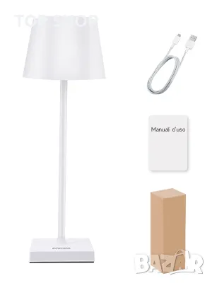 Безжична акумулаторна RGB Димируема LED настолна лампа WOWDSGN/Тъч контрол/IP44 водоустойчива, снимка 7 - Настолни лампи - 49308545