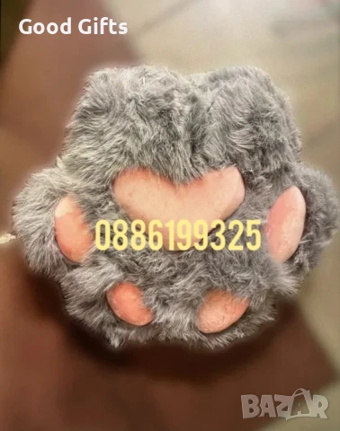 Голяма плюшена пухкава играчка котешка лапичка Възглавница, 40см Котешки лапички, снимка 3 - Плюшени играчки - 50467681