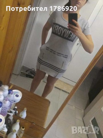 Спортна сива рокля Solin Collections, снимка 4 - Рокли - 26971614