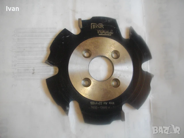 НИДЕРЛАНДСКИ ДИСК ЗА БИСКВИТ МАШИНА НУТ ФРЕЗА 100Х4Х22мм BS TOOOLS ПОЧТИ НОВ С ТВЪРДОСПЛАВНИ ЧАСТИЦИ