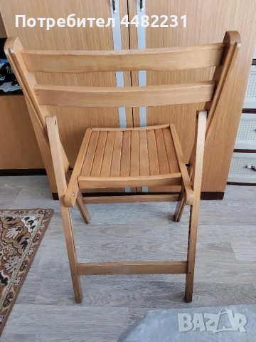 Продавам 6 броя сгъваеми дървени столове изработени в гр.Банско вис.44см.шир.45см.дълб.44см., снимка 7 - Столове - 53040538