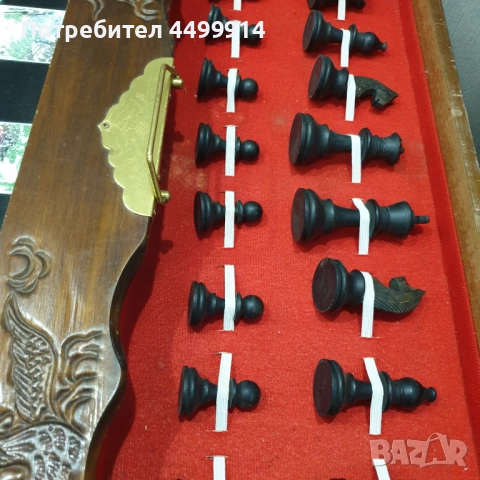 Китайски ръчно резбован дървен шах, снимка 11 - Антикварни и старинни предмети - 52641438