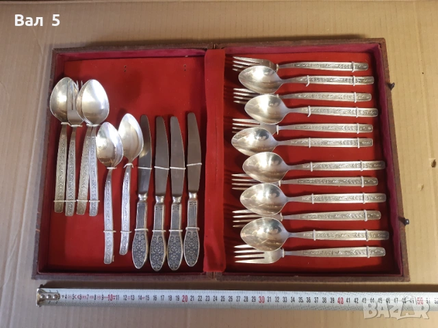 Стари посребрени прибори за хранене , мелхиор - СССР, снимка 2 - Антикварни и старинни предмети - 53923810