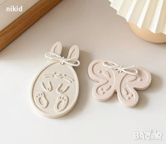 Яйце цвете морков заек Великден Великденски силиконов молд форма фондан смола шоколад гипс висулка, снимка 5 - Форми - 54176364