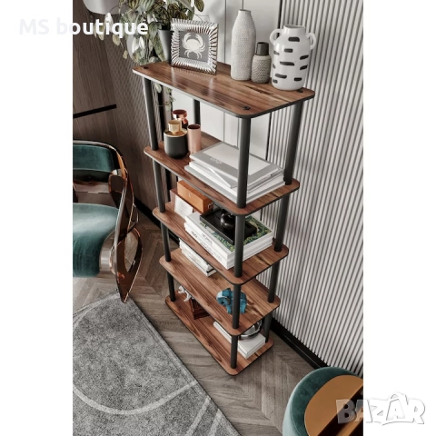 Рафт от МДФ, Woody Fashion, 60x139x30см, крака от дърво, 1 брой, снимка 3 - Етажерки - 52800081