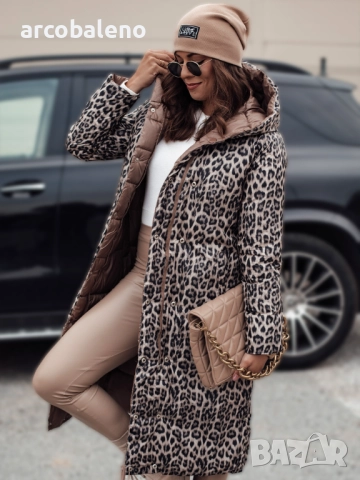 Дълго реверсивно ватирано дамско яке с качулка VELVETTI, 3цвята , снимка 10 - Якета - 47390331